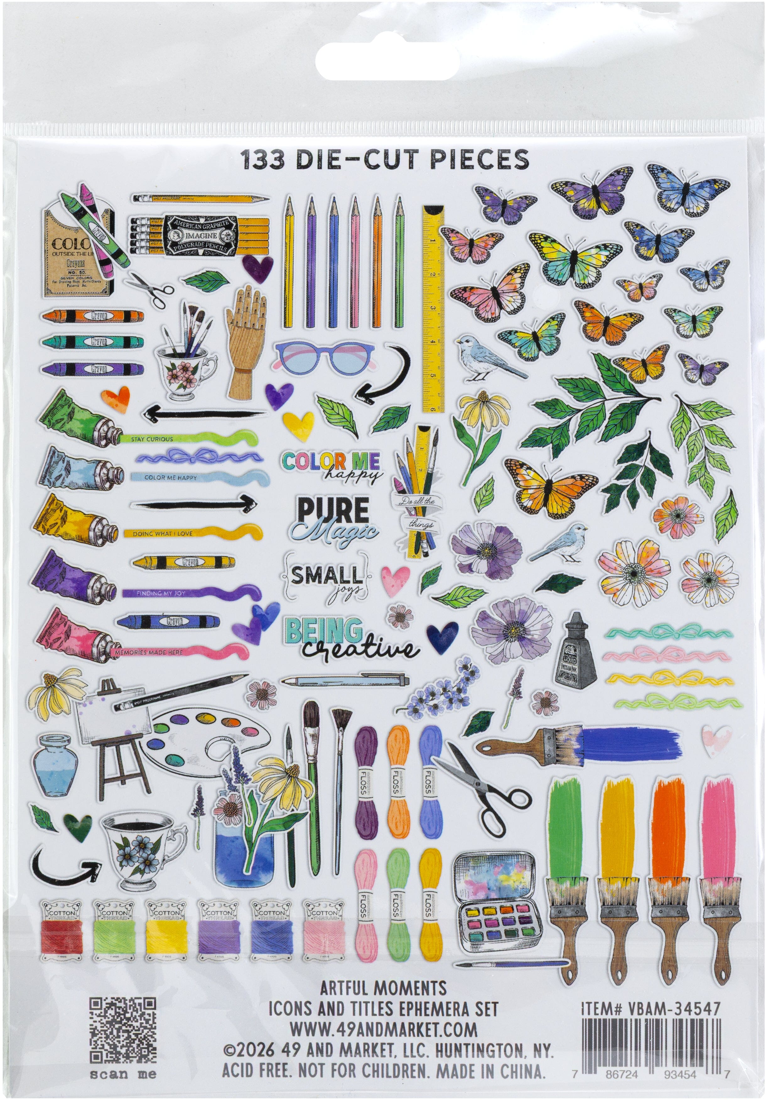 49 and Market Artful Moments - Icons and Titles Ephemera Set Surfaces 49 and Market 