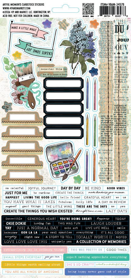49 and Market Artful Moments Cardstock Sticker Surfaces 49 and Market 