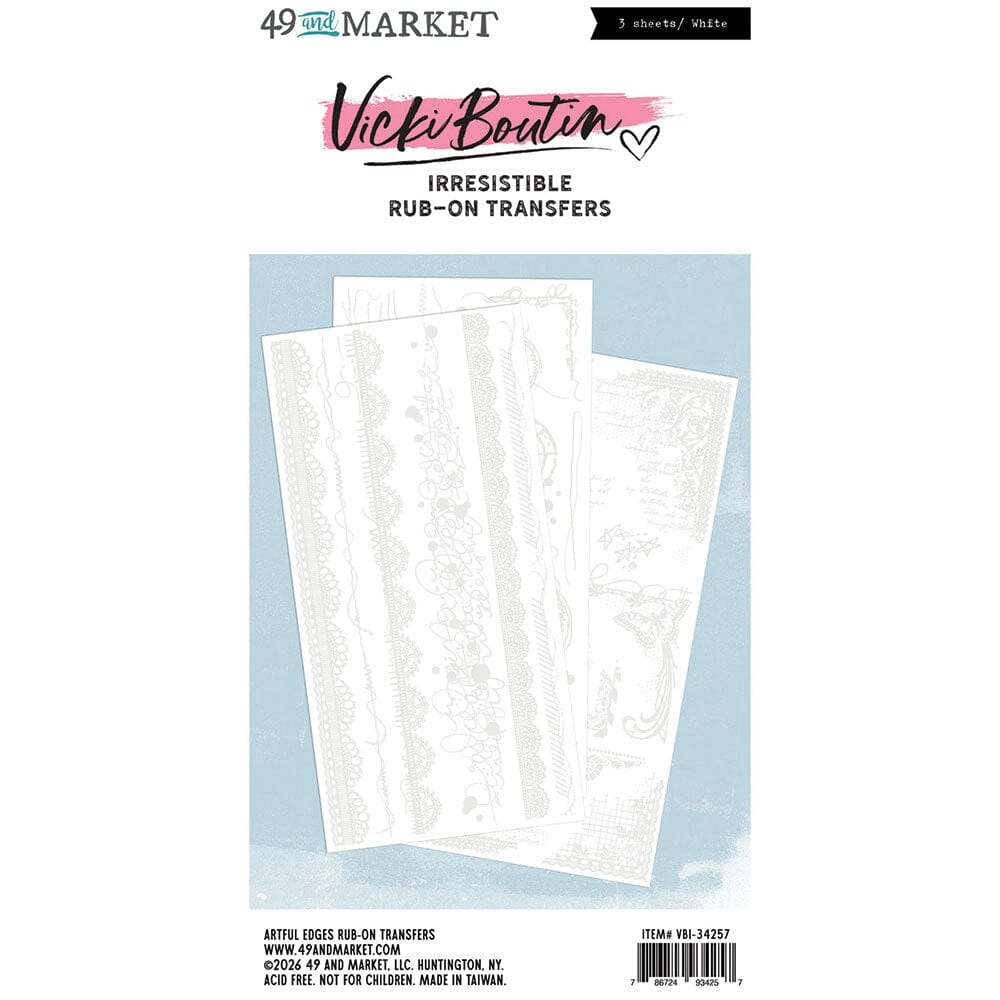 49 and Market Irresistible Artful Edges - Rub-on Transfer Set Surfaces 49 and Market 