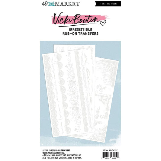 49 and Market Irresistible Artful Edges - Rub-on Transfer Set Surfaces 49 and Market 