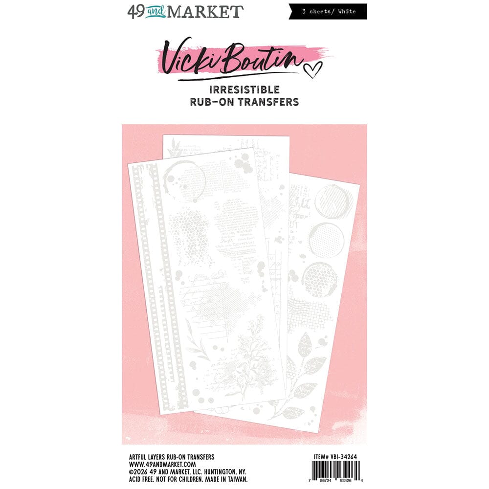 49 and Market Irresistible Artful Layers - Rub-on Transfer Set Surfaces 49 and Market 
