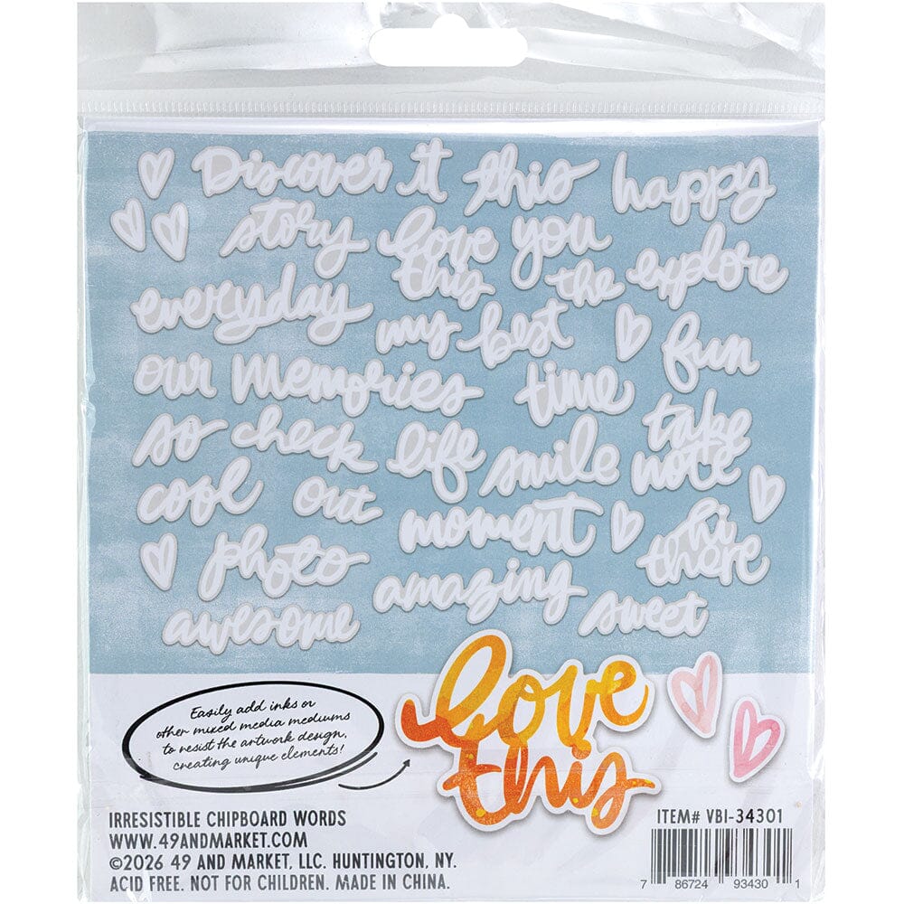 49 and Market Irresistible - Chipboard Words Surfaces 49 and Market 