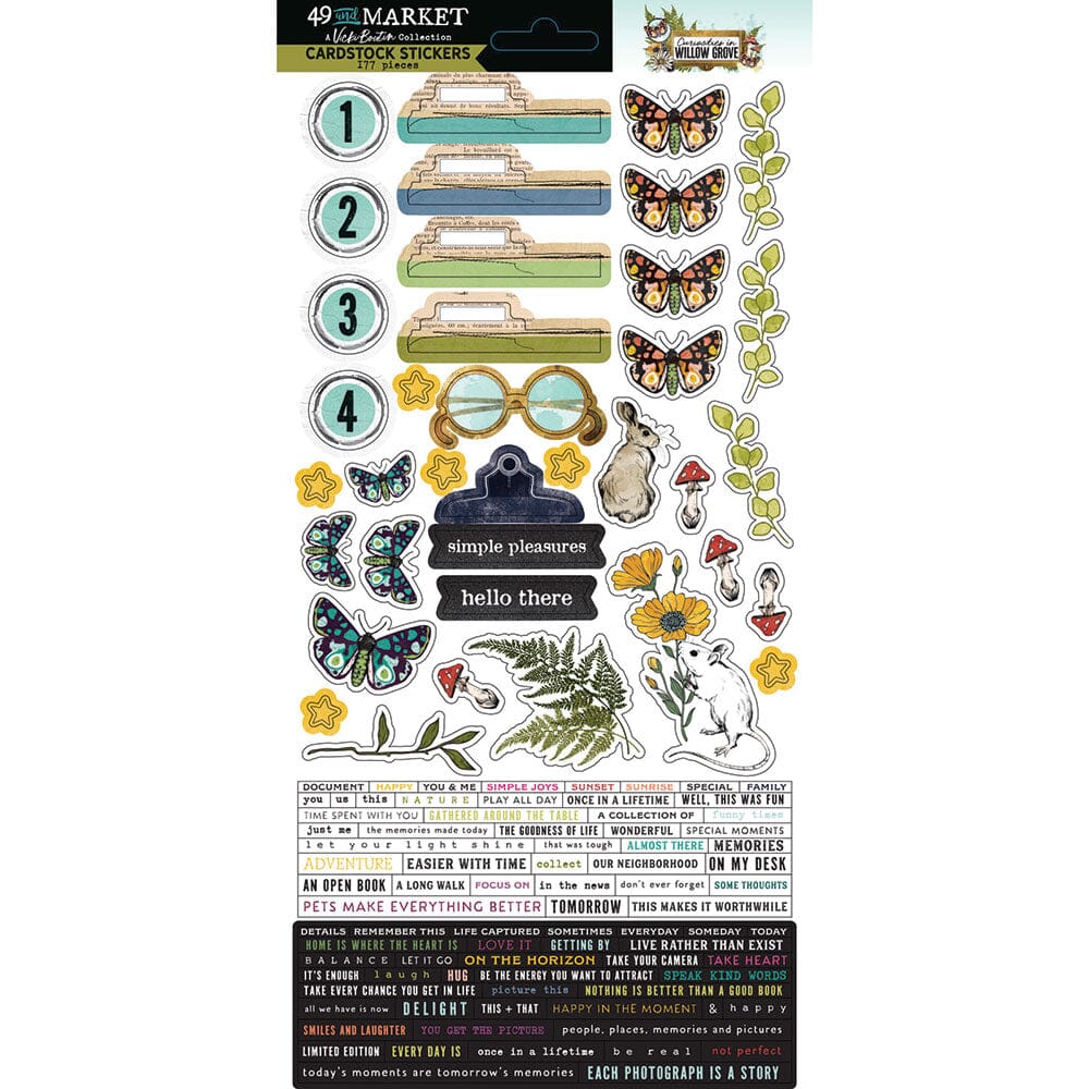 49 and Market Curiosities in Willow Grove - Cardstock Stickers