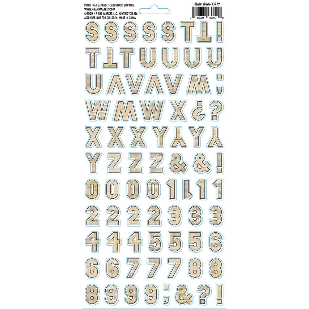 49 and Market Paper Trail Alphabet Cardstock Sticker Surfaces 49 and Market 