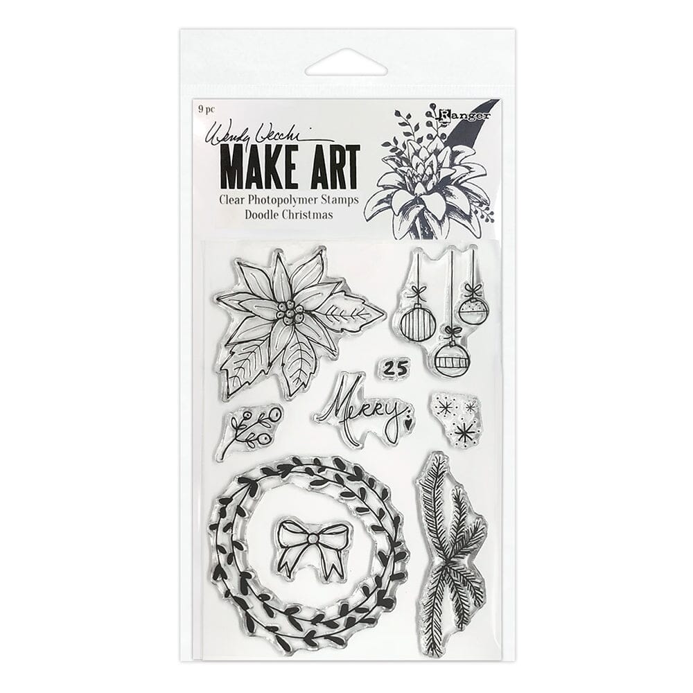 Wendy Vecchi MAKE ART Photopolymer Stamp Set Doodle Christmas Stamps Wendy Vecchi 