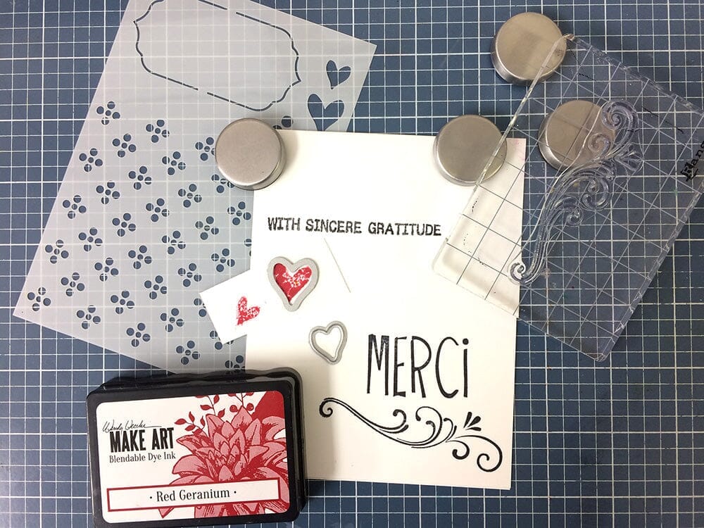 Wendy Vecchi Stamp, Die & Stencil Set - Merci & More Set Wendy Vecchi 