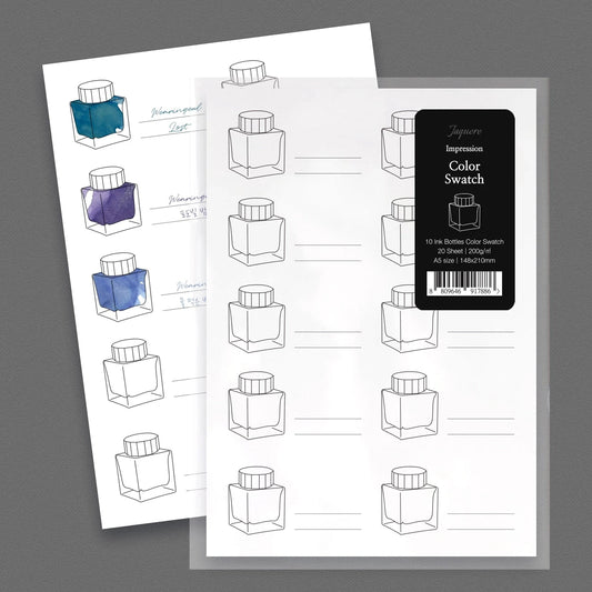 Wearingeul - Color Swatch Paper, 10 Ink Bottles Surfaces Wearingeul 