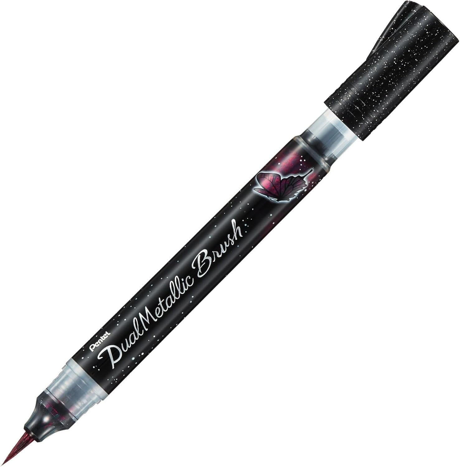 Pentel Dual Metallic Brush Pen Writing & Coloring Pentel Black and Metallic Red 
