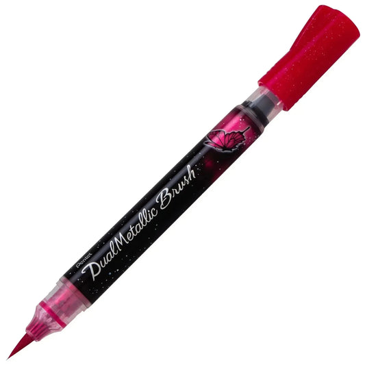 Pentel Dual Metallic Brush Pen Writing & Coloring Pentel Pink and Metallic Pink 
