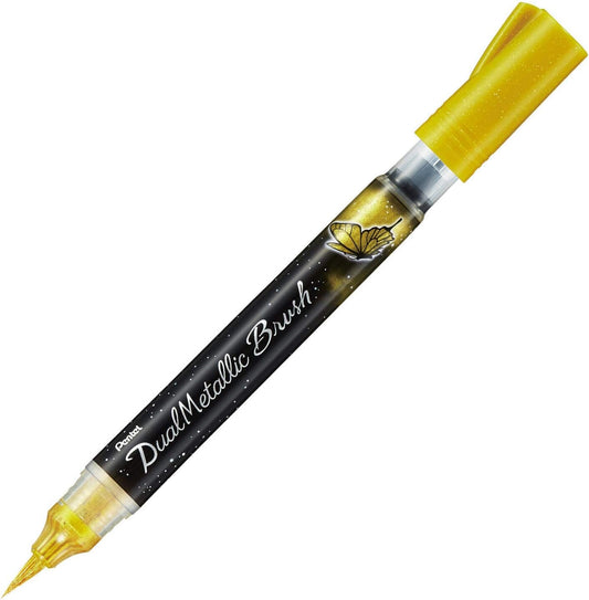 Pentel Dual Metallic Brush Pen Writing & Coloring Pentel Metallic Gold 