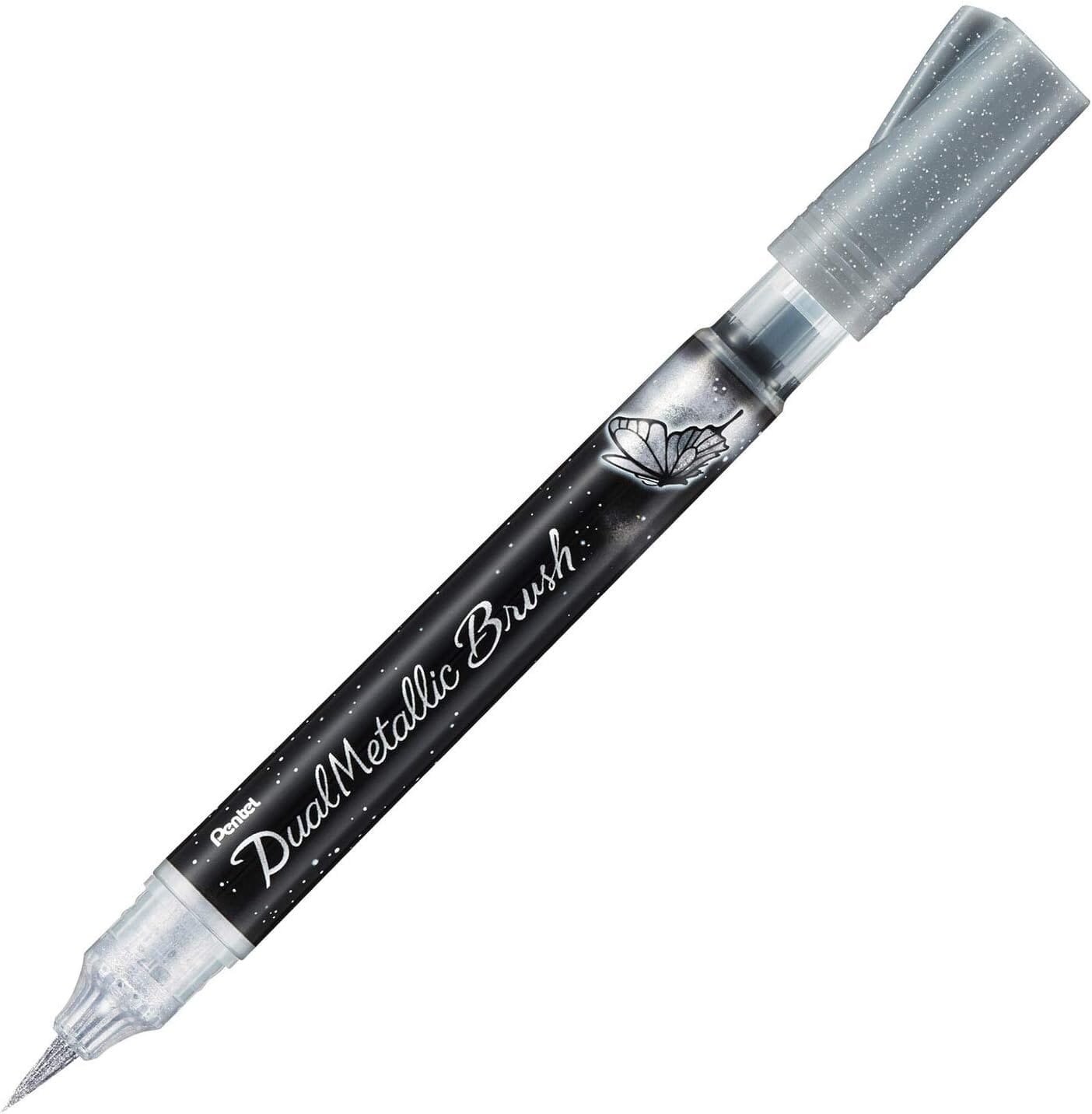 Pentel Dual Metallic Brush Pen Writing & Coloring Pentel Metallic Silver 