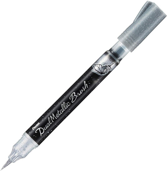 Pentel Dual Metallic Brush Pen Writing & Coloring Pentel Metallic Silver 