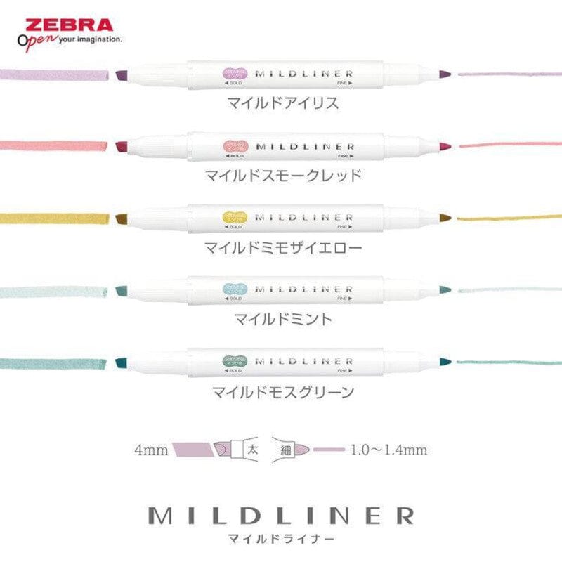 Zebra Mildliners Double-Sided Highlighters Fine/Bold Writing & Coloring Zebra 