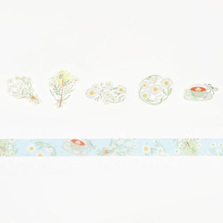 Bande Washi Roll Sticker and Masking Tape - Chamomile Flower Words Washi Tape Bande 
