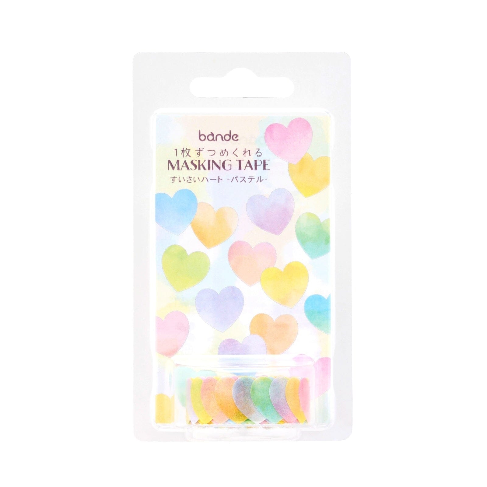 Bande Washi Roll Stickers - Pastel Heart Washi Tape Bande 