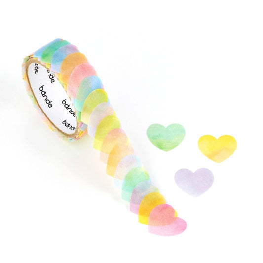 Bande Washi Roll Stickers - Pastel Heart Washi Tape Bande 