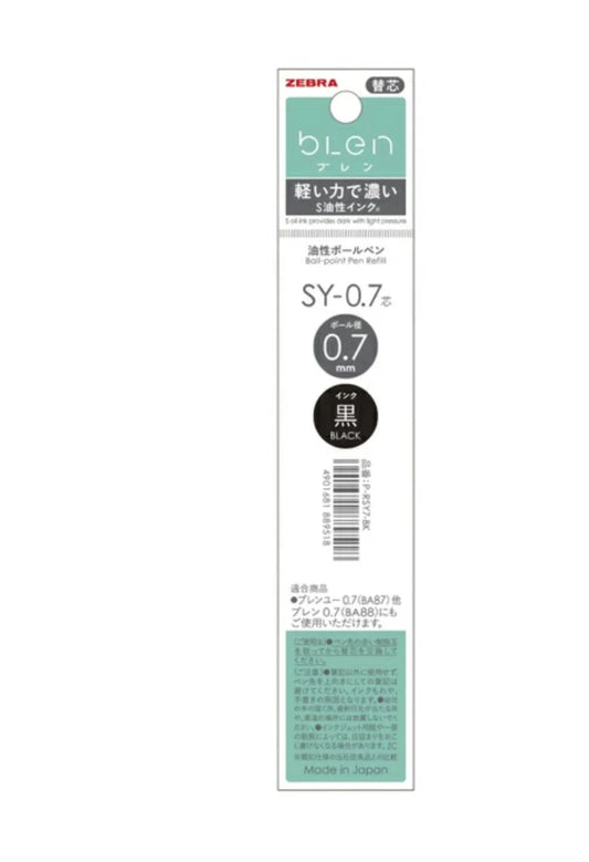 Zebra Blen U Black Refill Writing & Coloring Zebra 0.7mm 