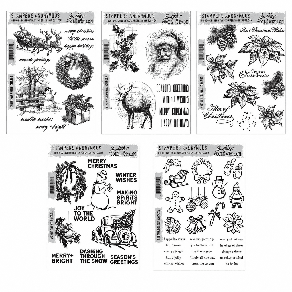 Tim Holtz Stampers Anonymous Cling Mount Stamp Christmas Bundle Stampers Anonymous Tim Holtz Other 