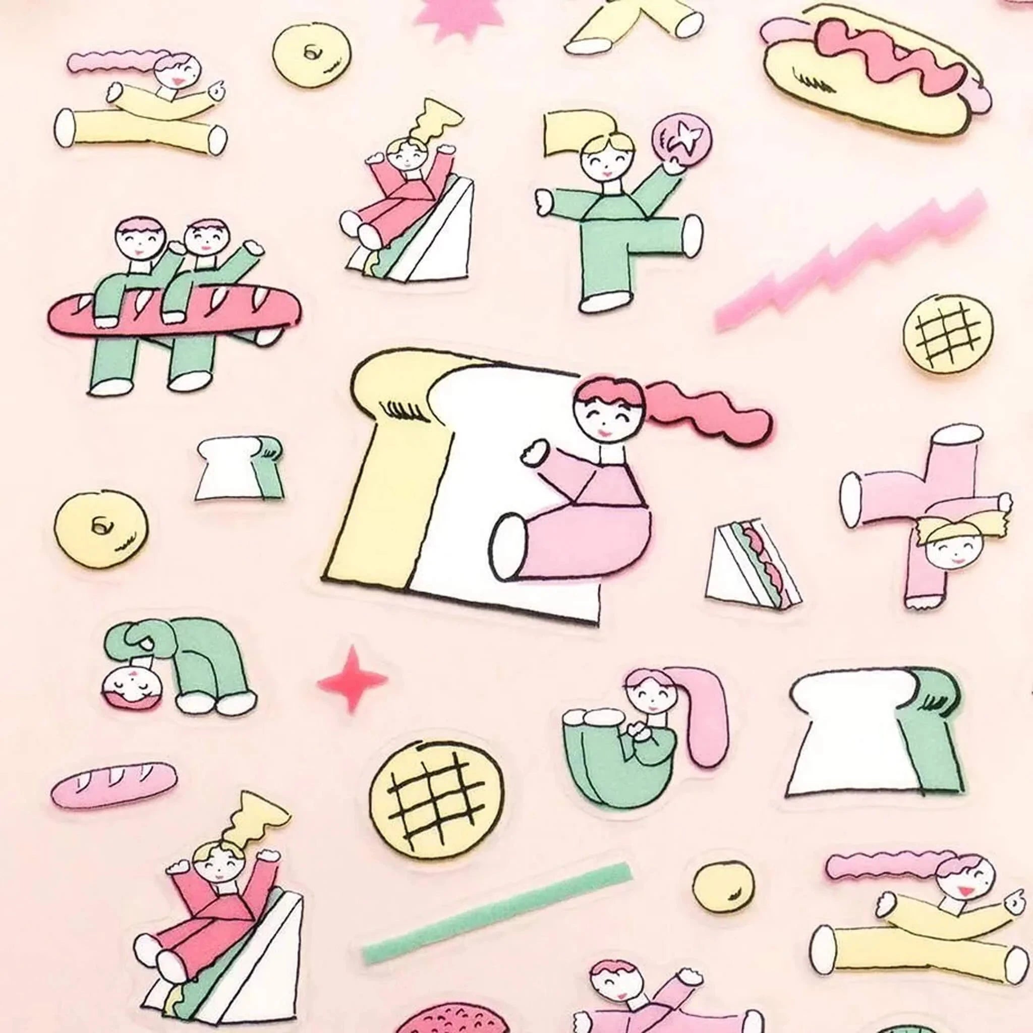 Cozyca Tadashi Nishiwaki Sticker Sheet - Bread and Happiness Surfaces Cozyca 