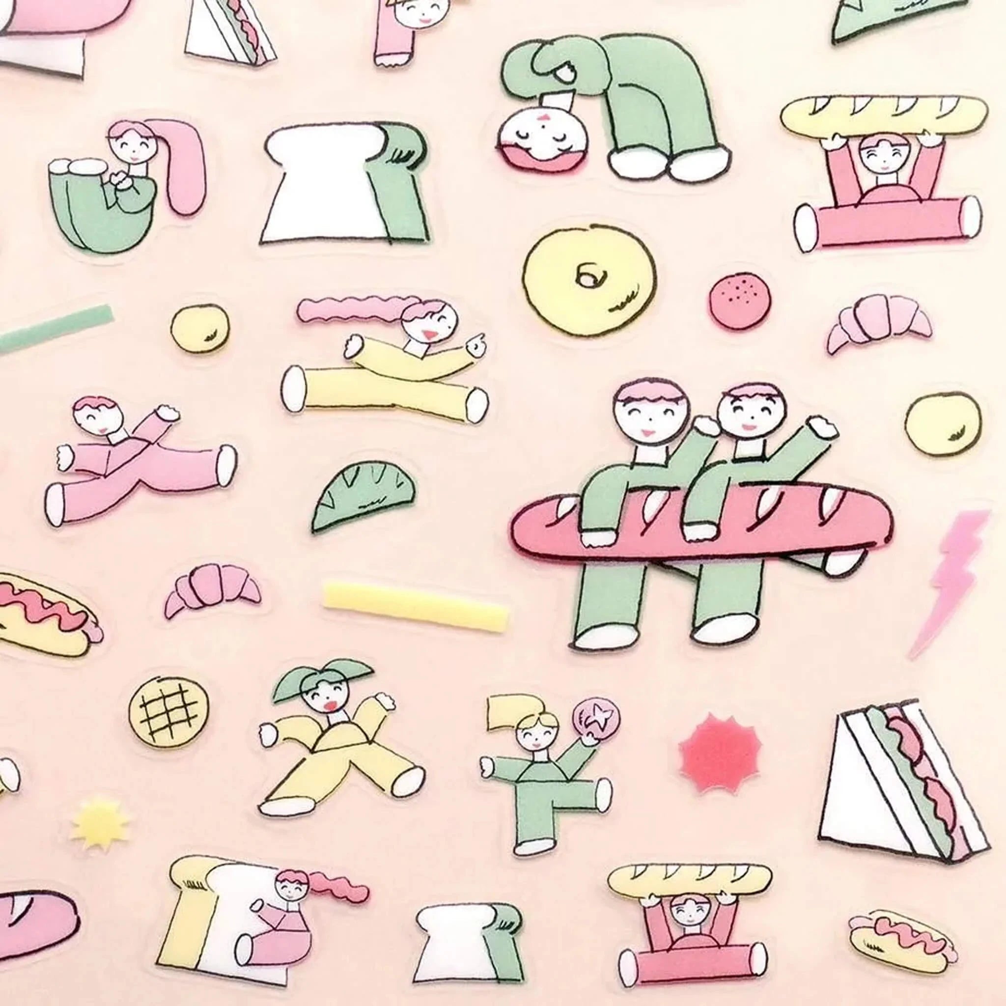 Cozyca Tadashi Nishiwaki Sticker Sheet - Bread and Happiness Surfaces Cozyca 