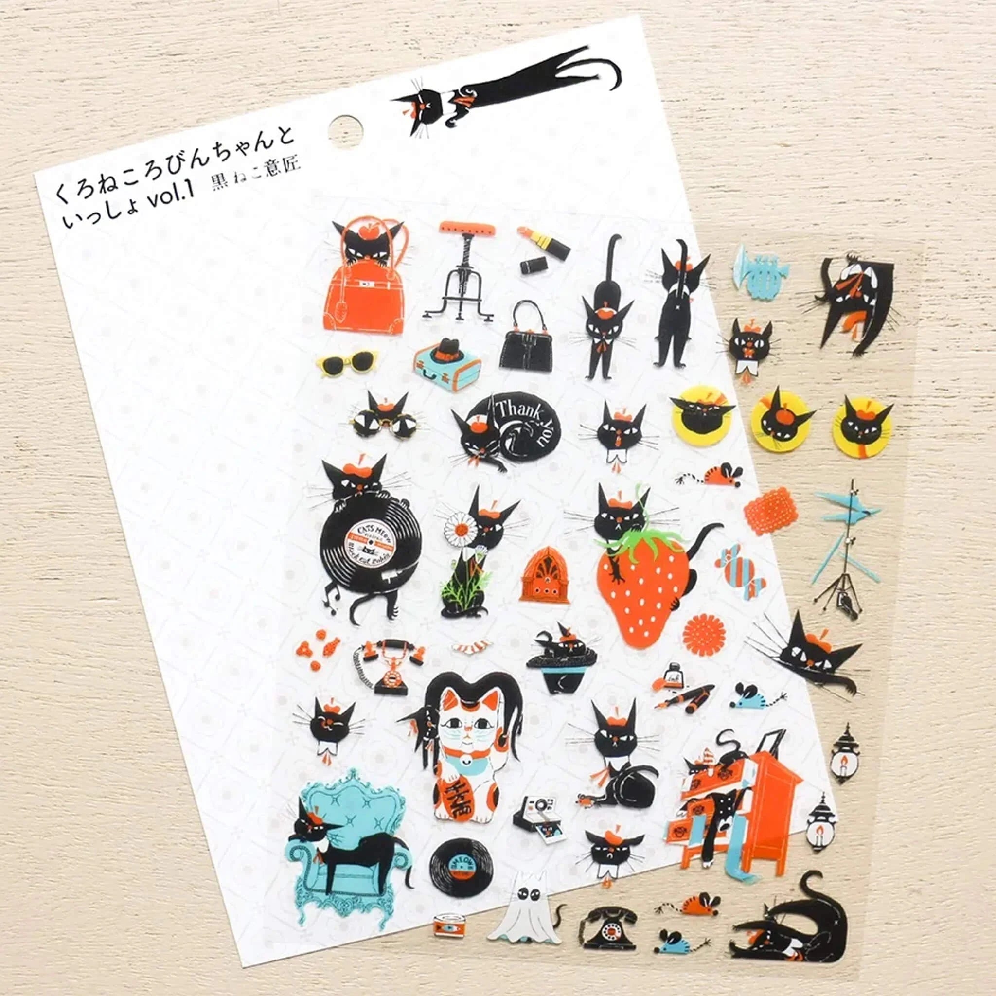 Cozyca Robin Chan Sticker Sheet - Black Cat 1 Surfaces Cozyca 