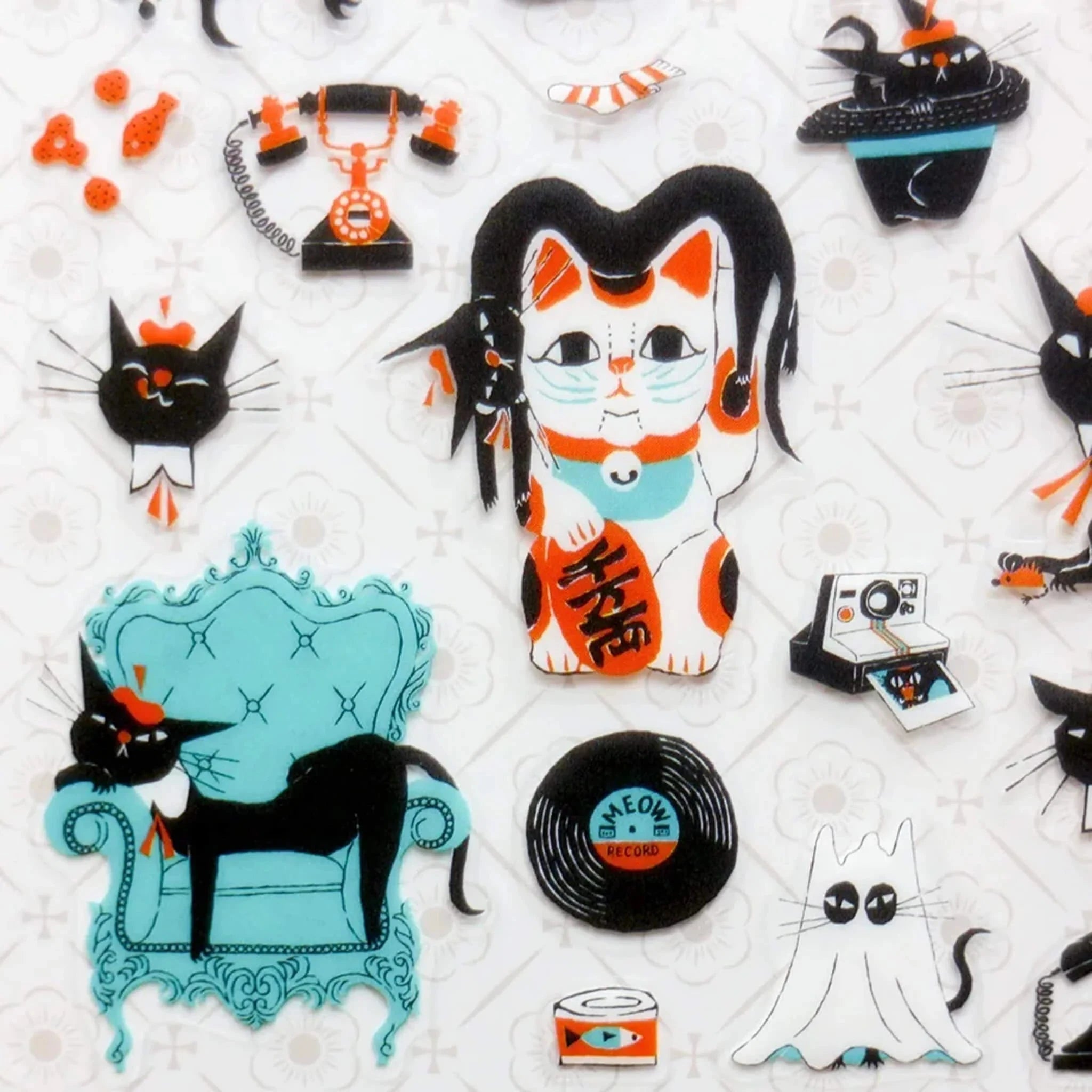 Cozyca Robin Chan Sticker Sheet - Black Cat 1 Surfaces Cozyca 