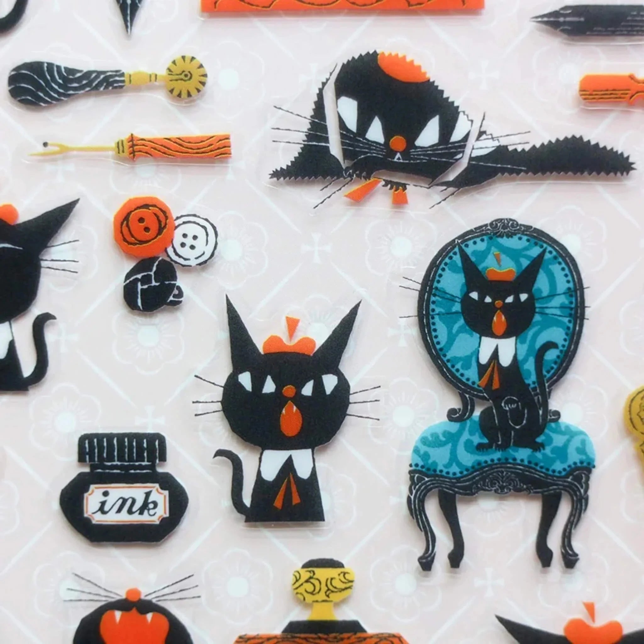 Cozyca Robin Chan Sticker Sheet - Black Cat 2 Surfaces Cozyca 