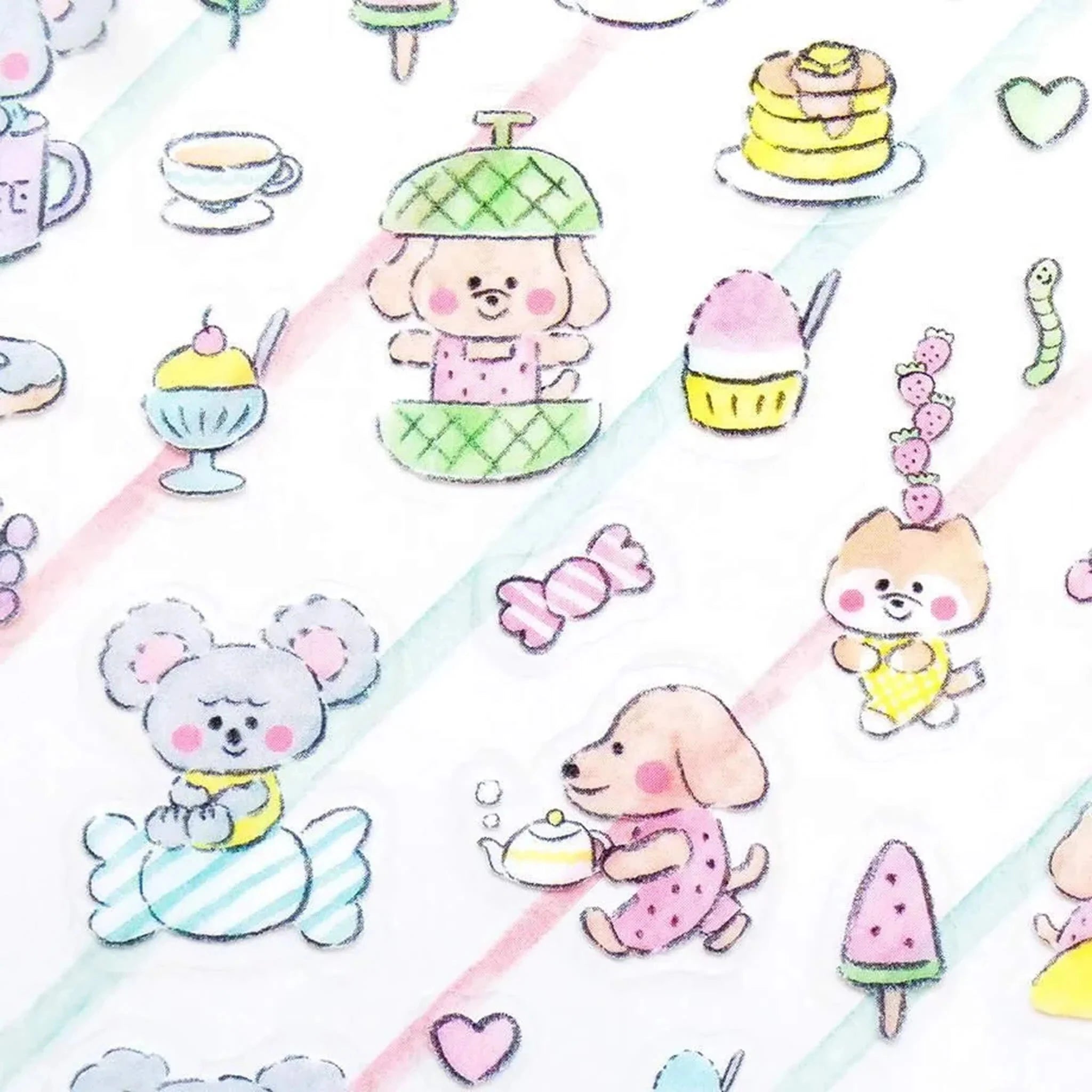 Cozyca Noriyuki Echigawa Sticker Seals - Snacks and Animals Surfaces Cozyca 