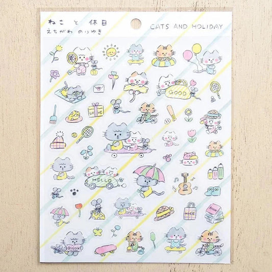 Cozyca Suzuki Narumi Sticker Sheet - Cats and Holiday Surfaces Cozyca 