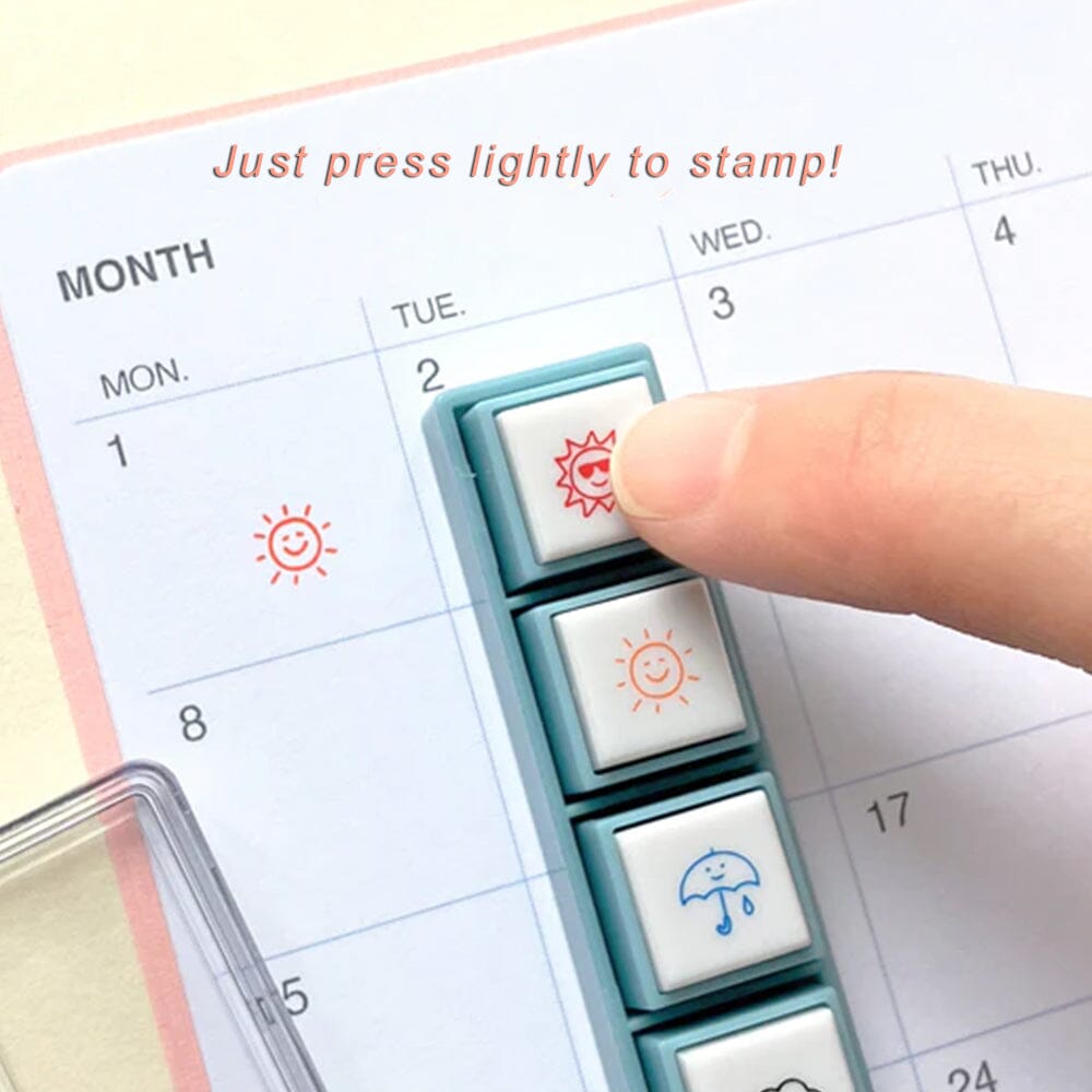 Kodomo no Kao Pochitto Pick! Push Button Stamp Set - Weather Stamps Kodomo 