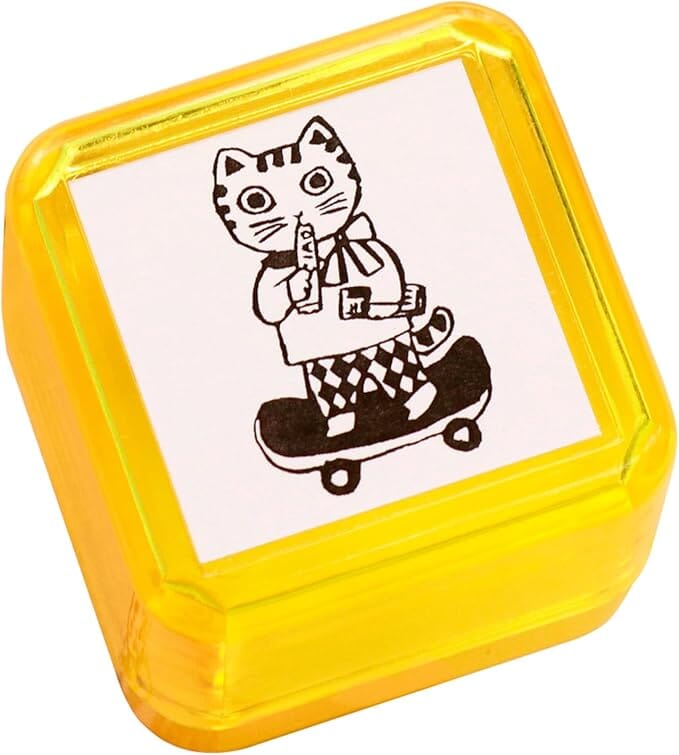 Sanby Yumi Kitagishi Pre-Inked Stamp - Cat Going Out Stamps Sanby 