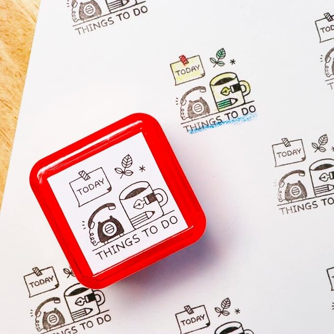 Sanby Yumi Kitagishi Pre-Inked Stamp - Things To Do Stamps Sanby 