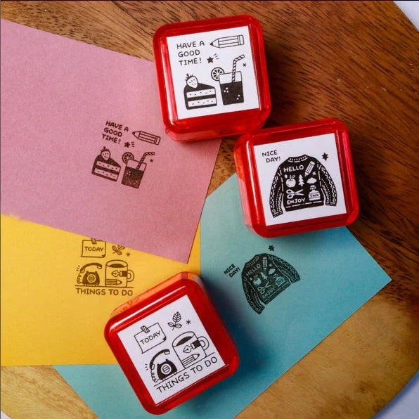 Sanby Yumi Kitagishi Pre-Inked Stamp - Things To Do Stamps Sanby 