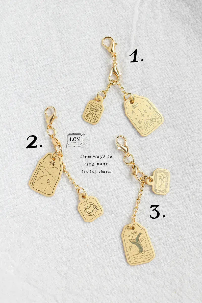 LCN Design Studio Tea Time! Brass Tea Bag Charm Blind Box 2026 Bezels & Charms LCN 