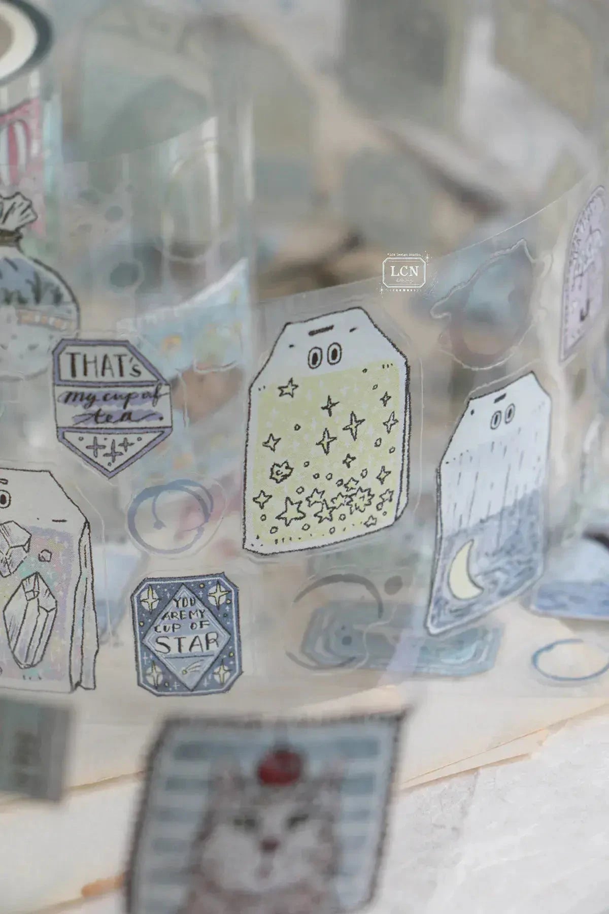 LCN Design Studio Star Kiss Cut Tape - Tea Time Stickers LCN 