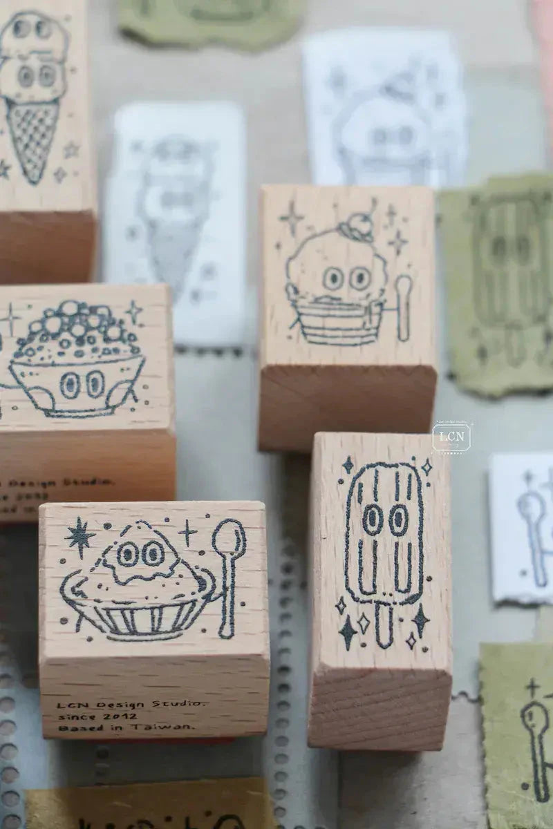 LCN Design Studio Wood Mounted Rubber Stamp - Ice Cream Collection Stamps LCN 