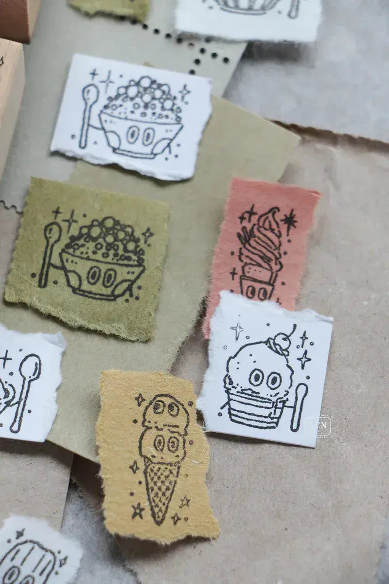 LCN Design Studio Wood Mounted Rubber Stamp - Ice Cream Collection Stamps LCN 