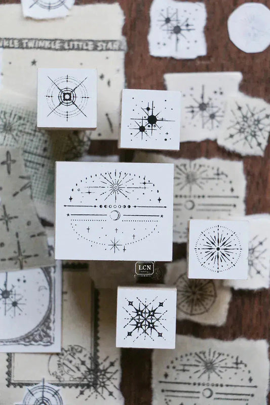 LCN Design Studio Wood Mounted Rubber Stamp - Nebula Set Stamps LCN 