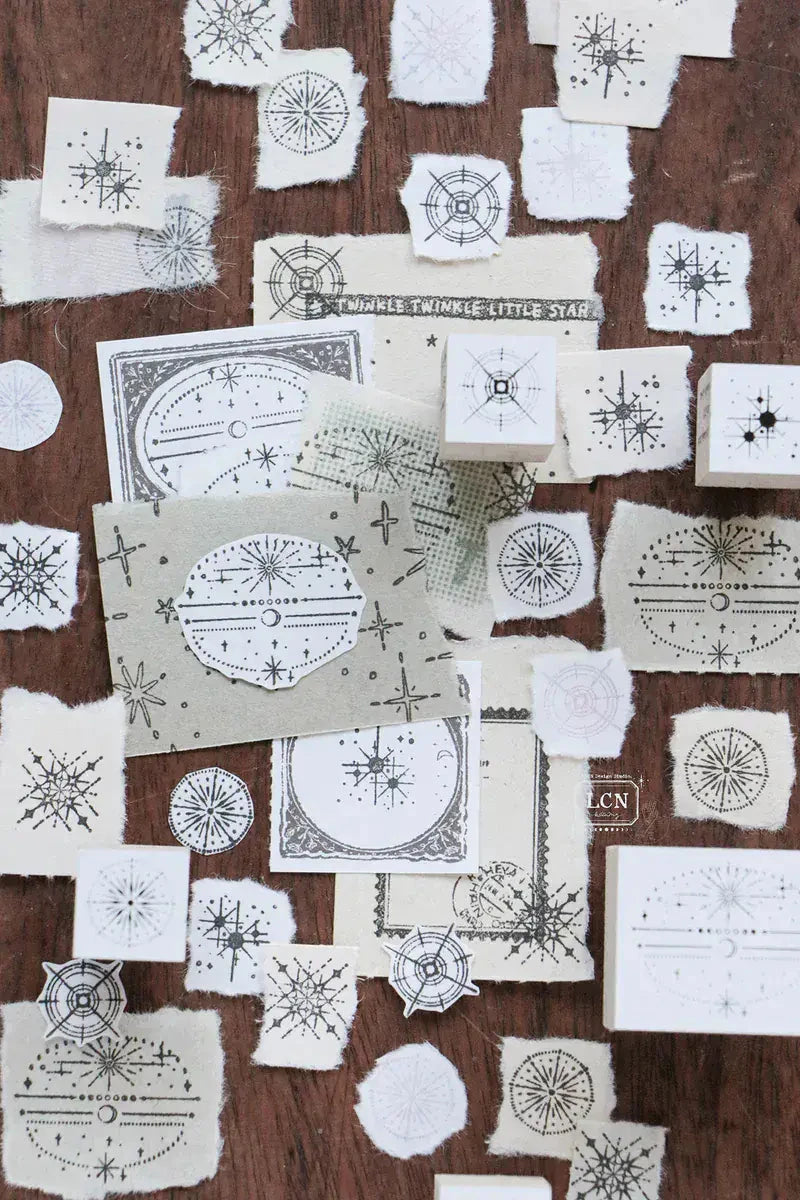 LCN Design Studio Wood Mounted Rubber Stamp - Nebula Set Stamps LCN 