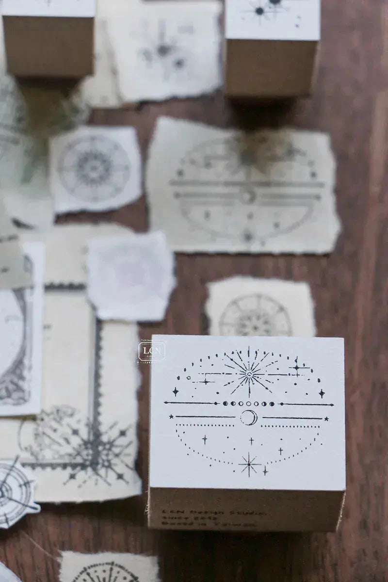 LCN Design Studio Wood Mounted Rubber Stamp - Nebula Set Stamps LCN 