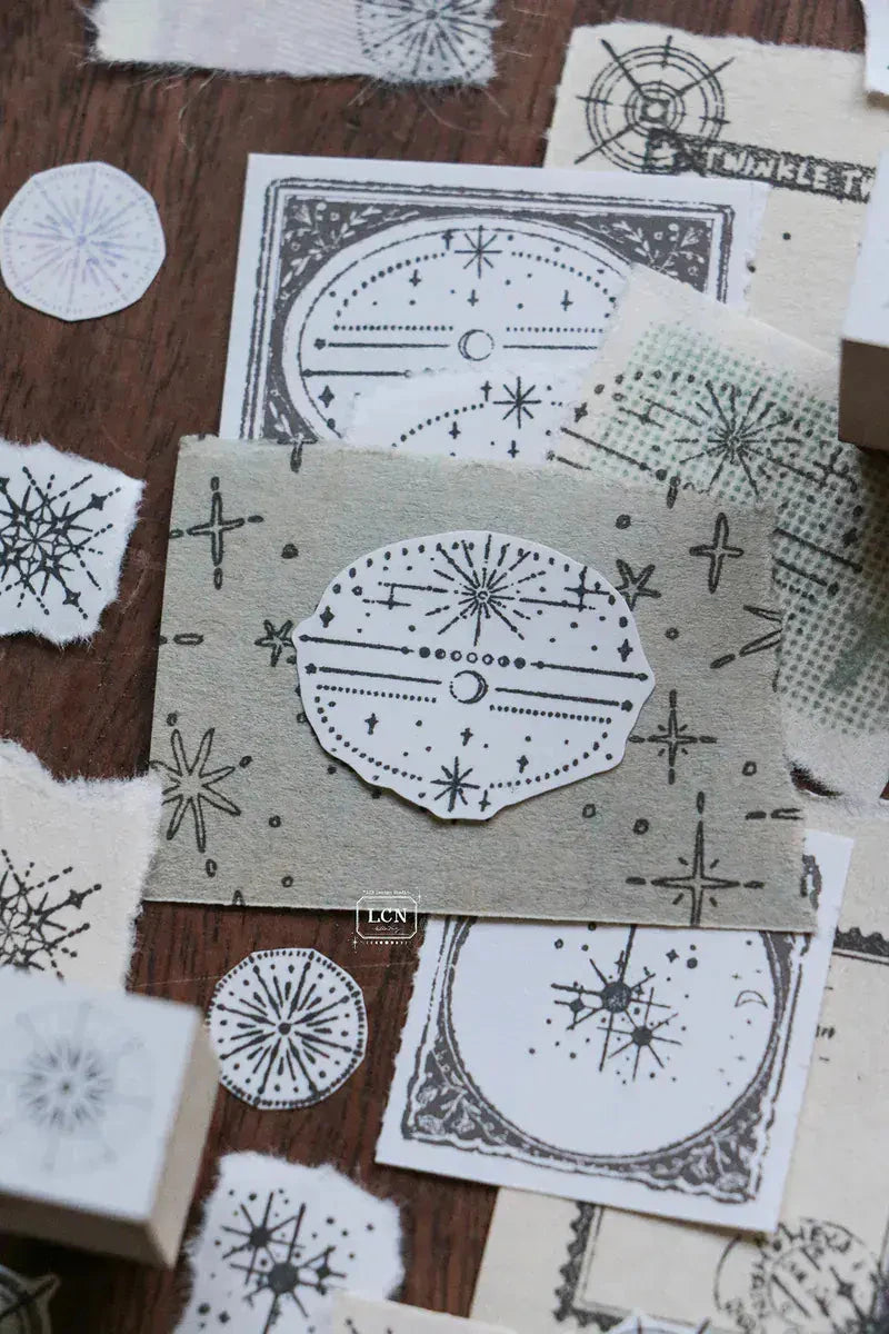 LCN Design Studio Wood Mounted Rubber Stamp - Nebula Set Stamps LCN 