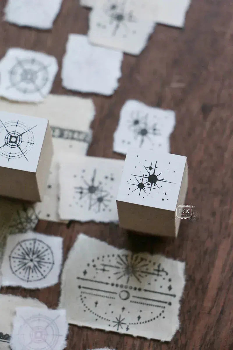 LCN Design Studio Wood Mounted Rubber Stamp - Nebula Set Stamps LCN 