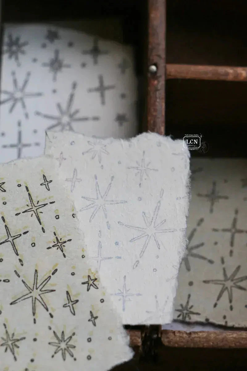 LCN Design Studio Wood Mounted Rubber Stamp - Shiny Stars Stamps LCN 