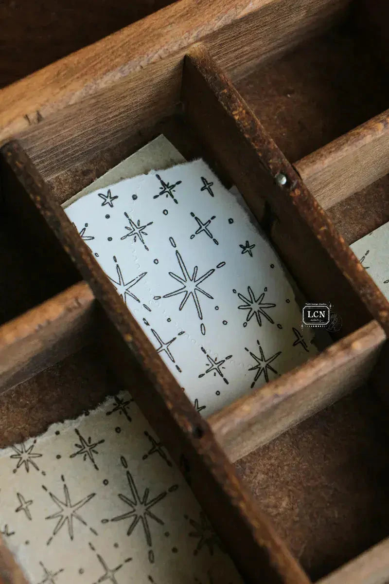 LCN Design Studio Wood Mounted Rubber Stamp - Shiny Stars Stamps LCN 
