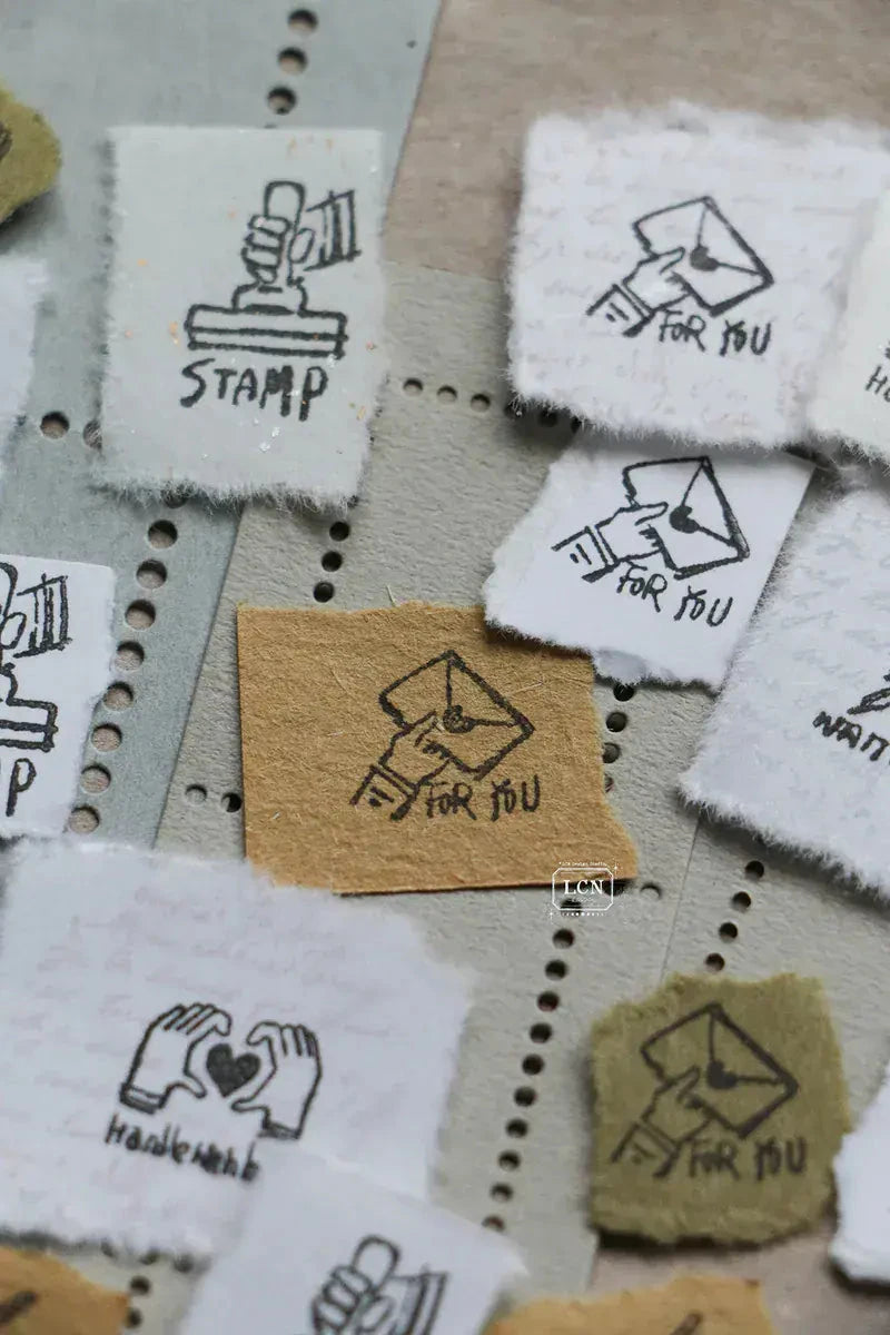 LCN Design Studio Wood Mounted Rubber Stamp - Tiny Signs Set Stamps LCN 