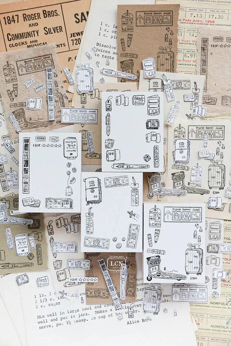 LCN Design Studio Wood Mounted Rubber Stamp - Travel Stamps LCN 