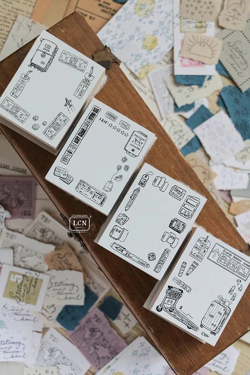 LCN Design Studio Wood Mounted Rubber Stamp - Travel Stamps LCN 