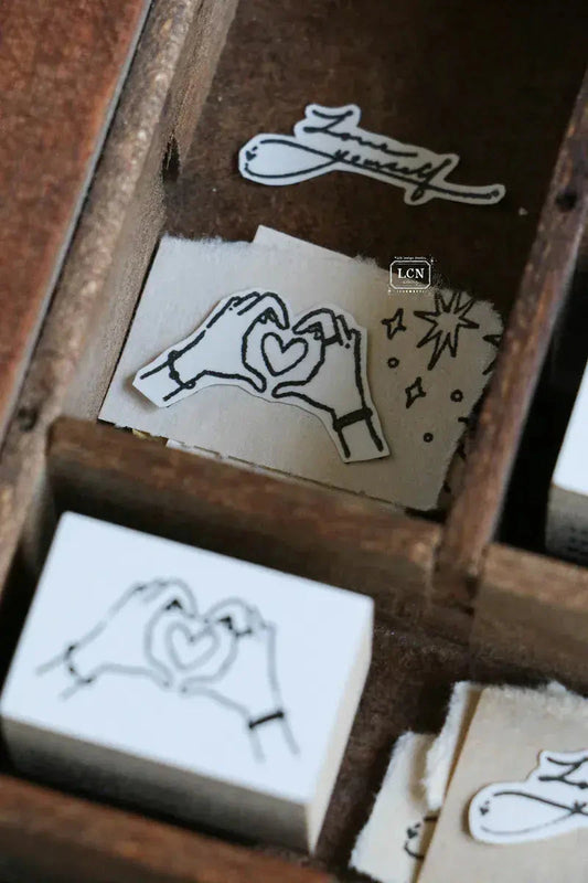 LCN Design Studio Wood Mounted Rubber Stamp - Word Stamp Stamps LCN Heart for You 