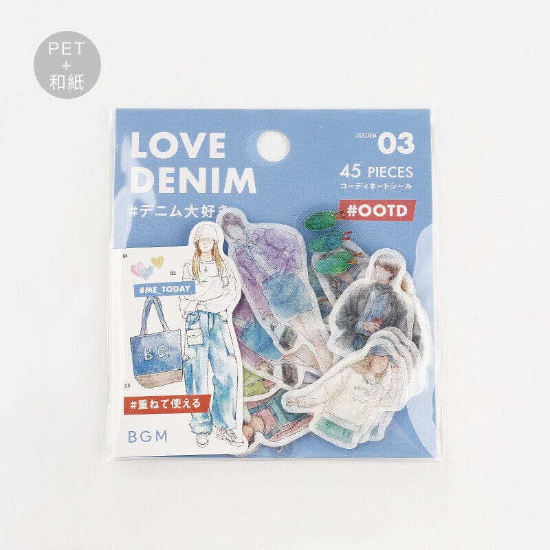 BGM Coordinate Seal Today's Me Stickers BGM Love Denim 