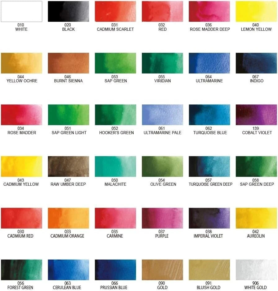 Kuretake Gansai Tambi Watercolor Palette - 36 Color Set Ink Kuretake 